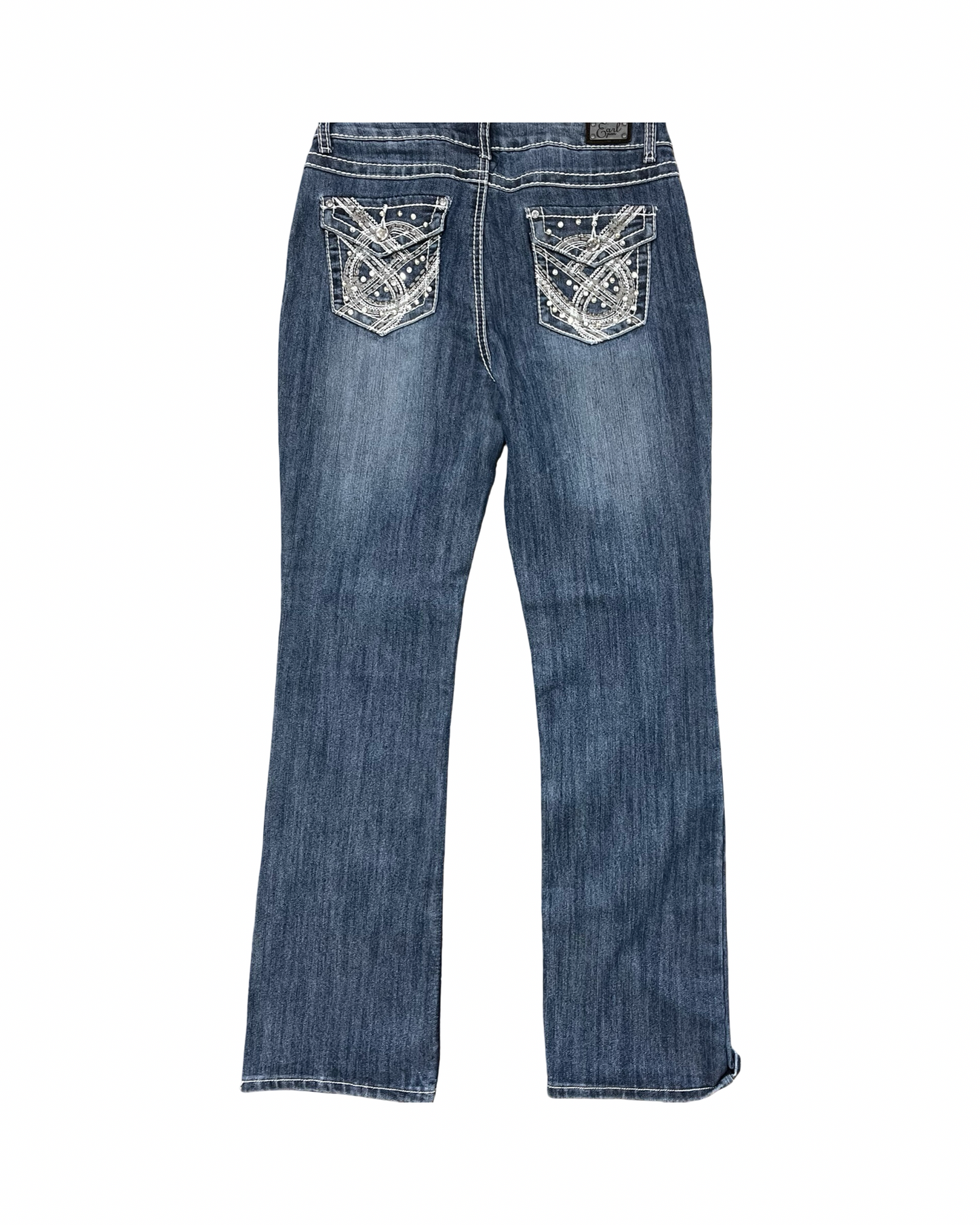 Jeans Boot Cut By Earl Jean In Blue Denim, Size:10