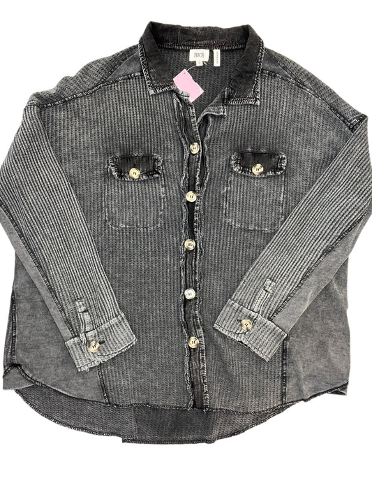 Jacket Shirt By Bke In Grey, Size:L