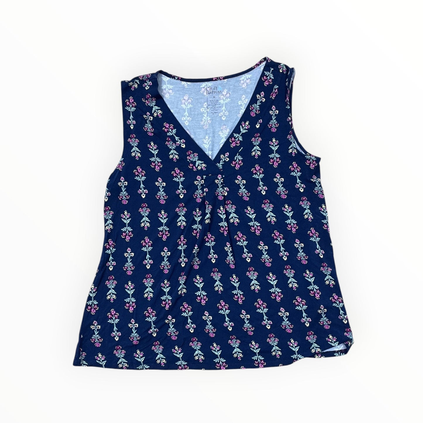 Top Sleeveless By Croft And Barrow In Navy, Size:M