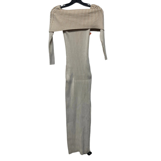 Dress Casual Maxi By Anthropologie In Tan & White, Size: S