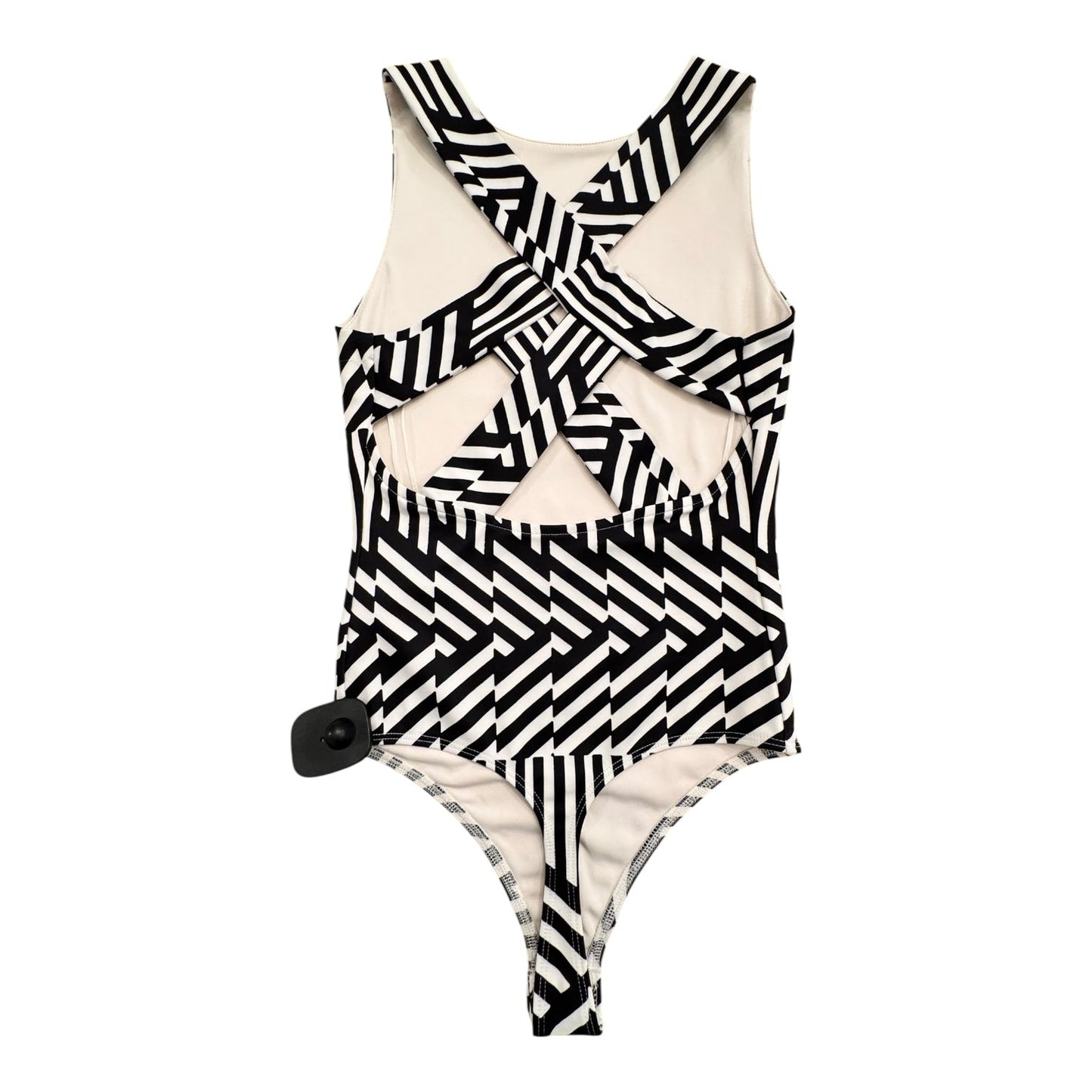 Bodysuit By Express In Black & White, Size:Xxs