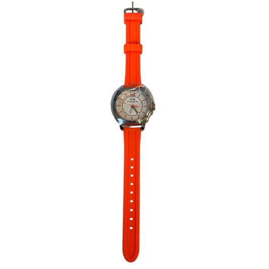 Watch Designer By Coach In Orange & Silver