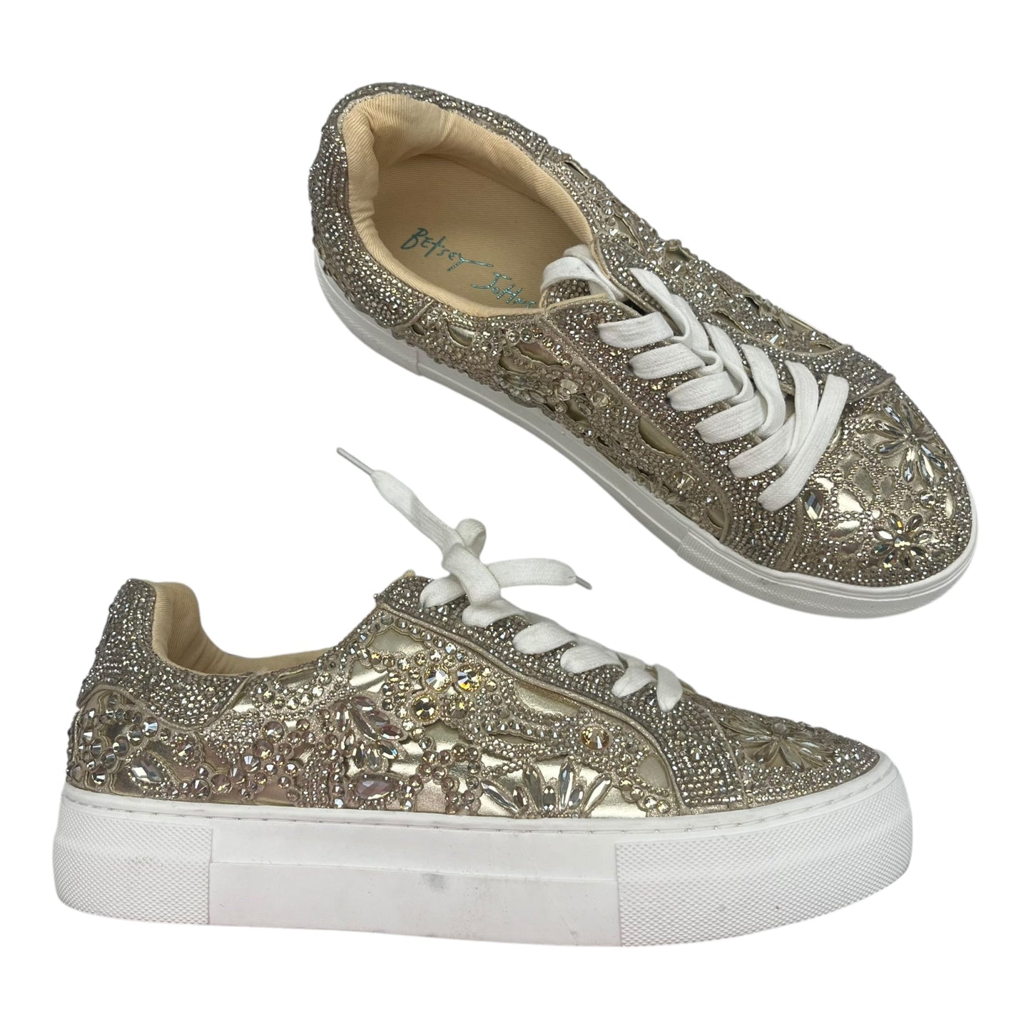 Shoes Sneakers By Betsey Johnson In Gold, Size:9