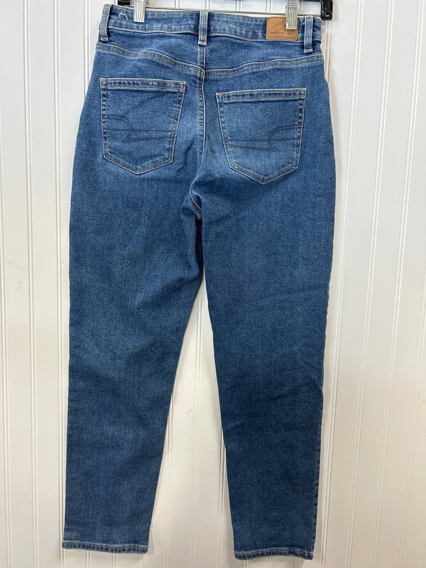 Jeans Straight By American Eagle In Blue Denim, Size:6