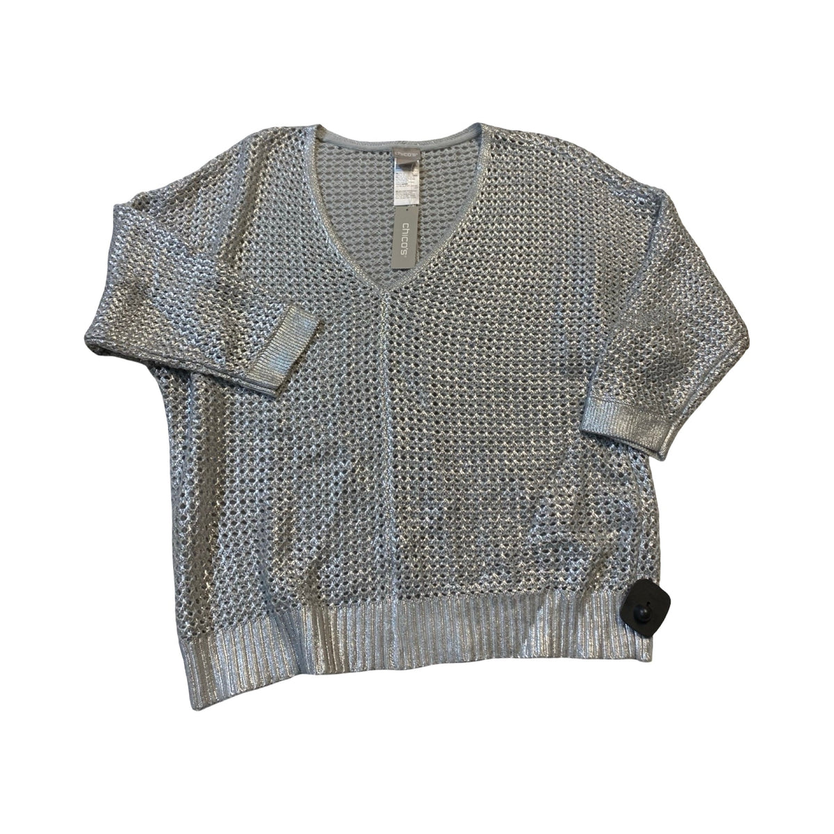 Sweater By Chicos In Silver, Size:Xl