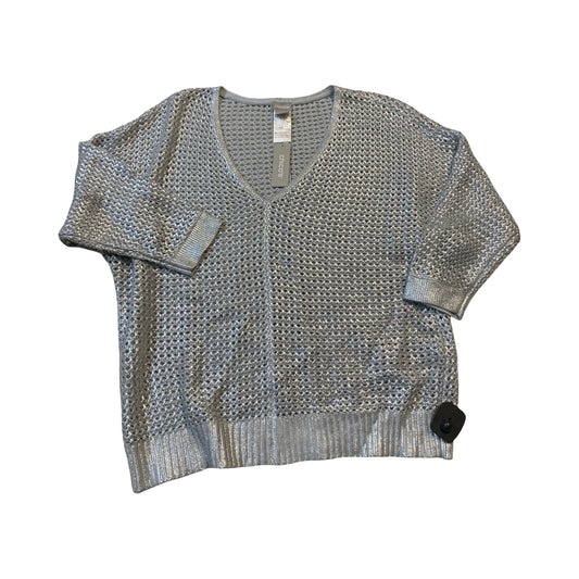 Sweater By Chicos In Silver, Size:Xl