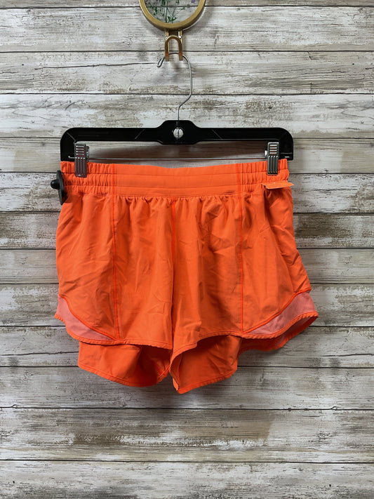 Athletic Shorts By Lululemon In Orange, Size:8