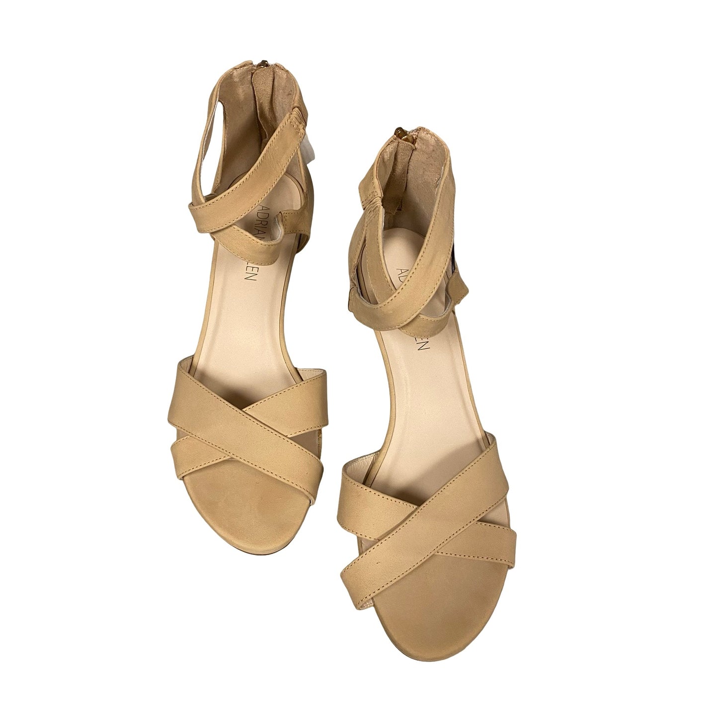 Sandals Heels Kitten By Adrian Allen In Tan, Size:9