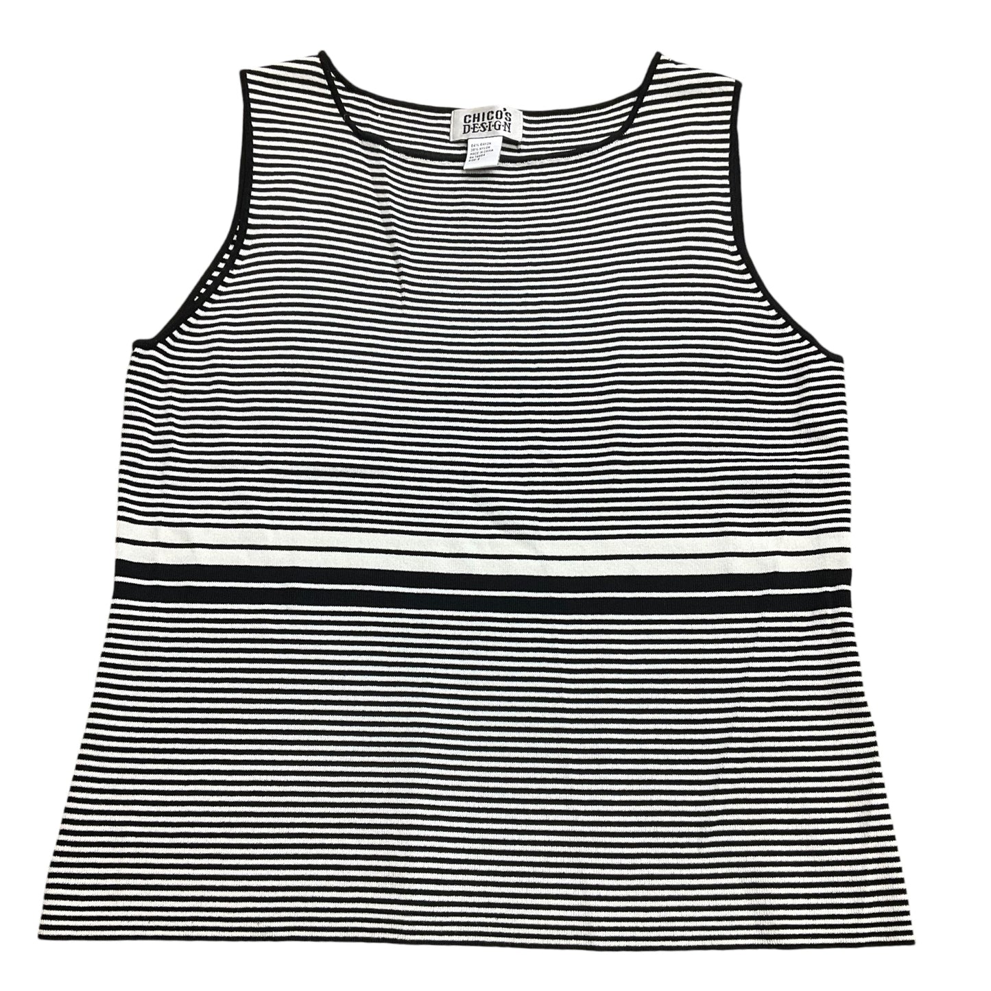 Top Sleeveless By Chicos In Striped Pattern, Size: L