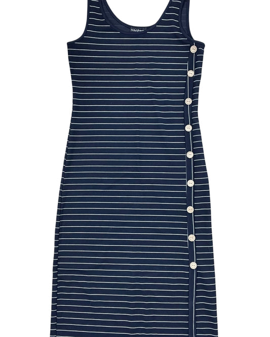 Dress Casual Midi By Tribal In Blue & Tan, Size:Xs