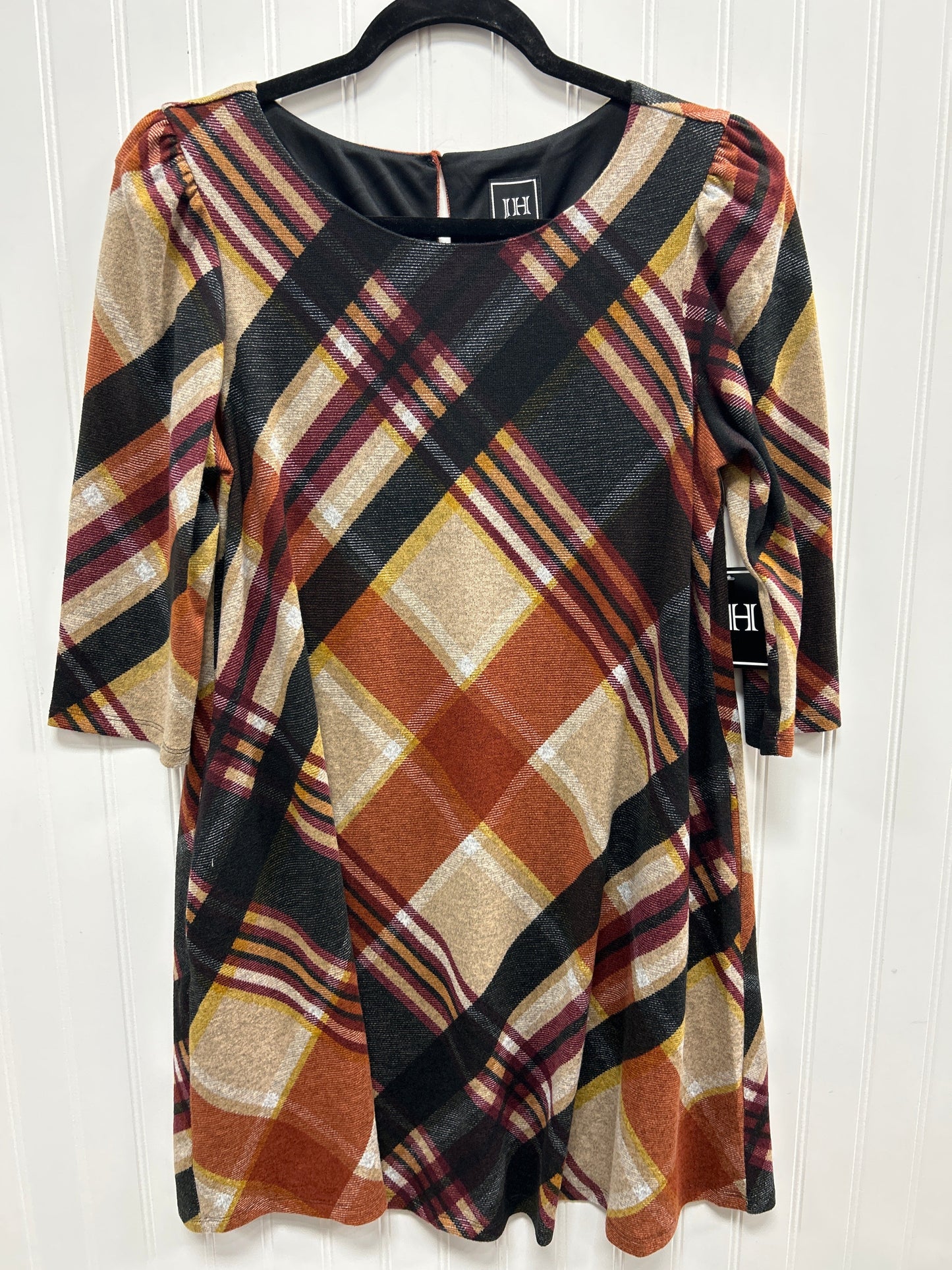 Dress Casual Midi By Cmc In Plaid Pattern, Size:Lp
