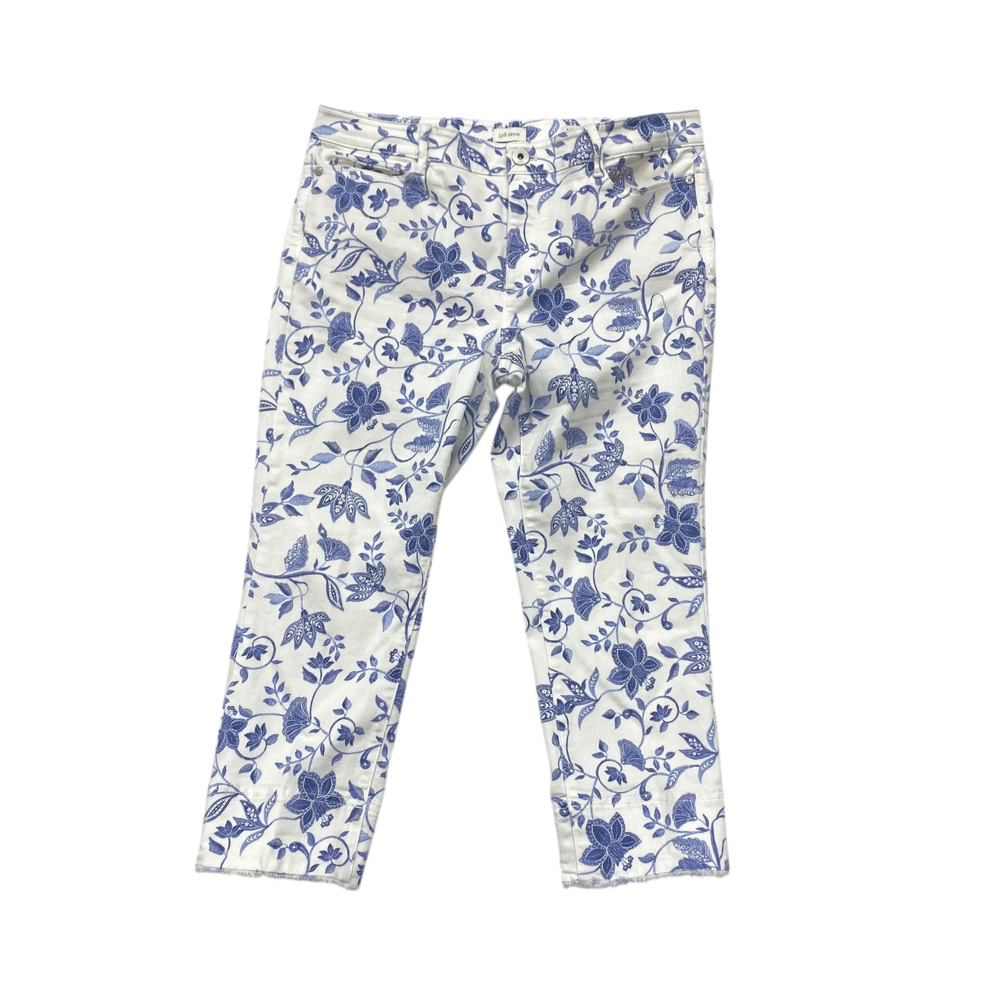 Jeans Cropped By J. Jill In Blue & White, Size:12P