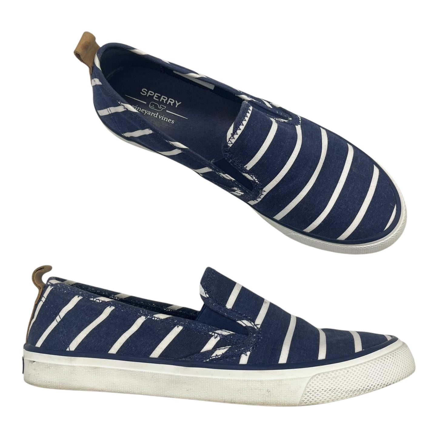 Shoes Flats By Sperry In Blue & White, Size:9