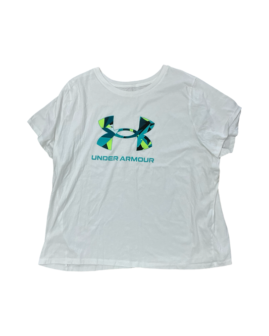 Athletic Top Ss By Under Armour In White, Size:3X