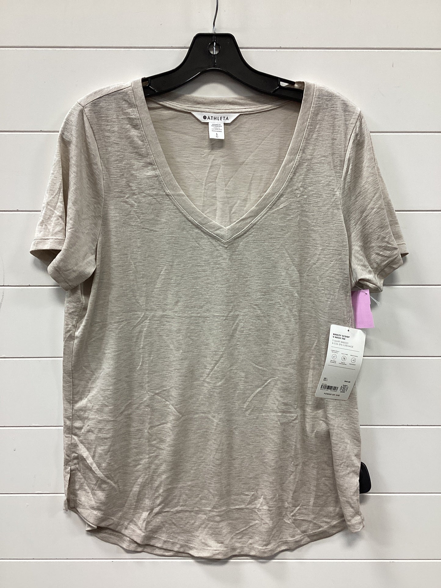 Top Ss By Athleta In Cream, Size:L