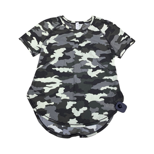 Athletic Top Ss By Lululemon In Camouflage Print, Size:2