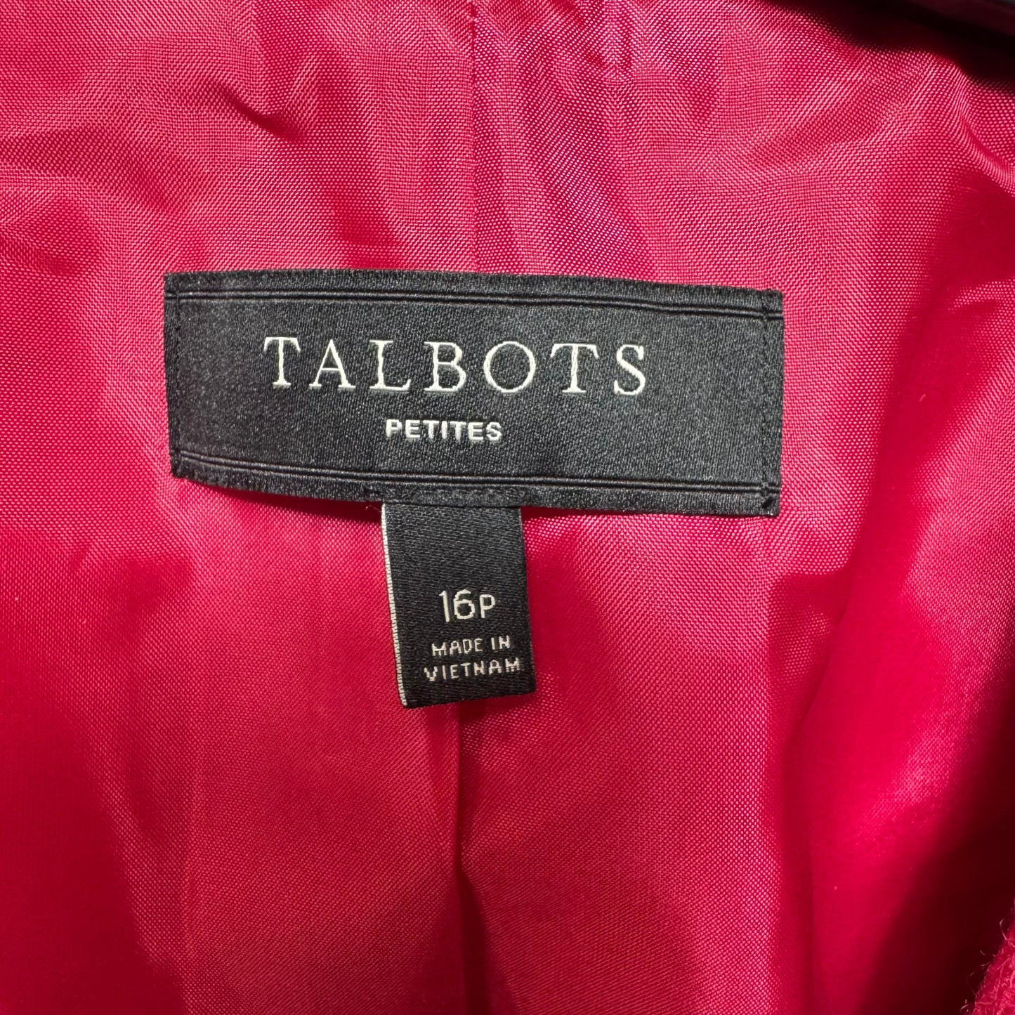Wool Blend Moto Jacket By Talbots In Pink, Size: 16 Petite