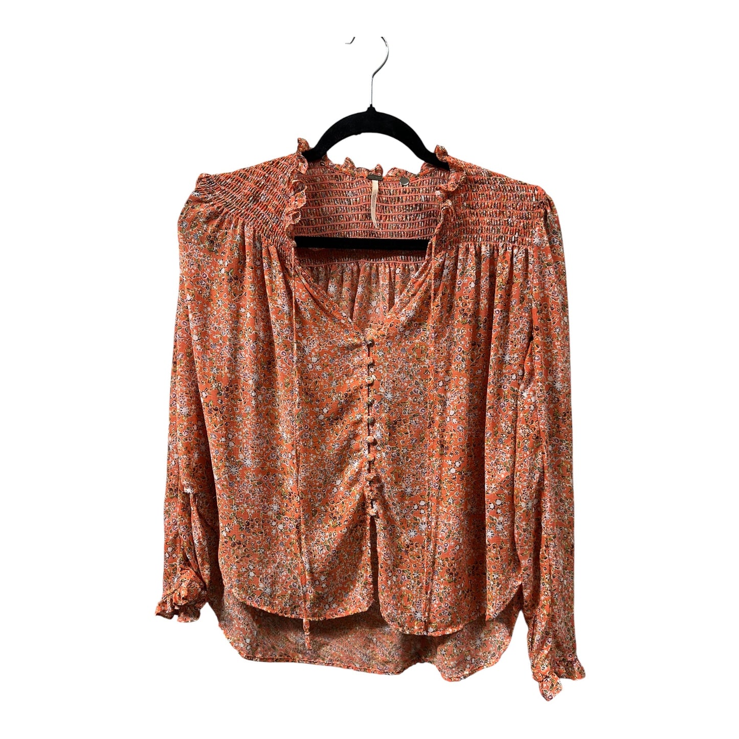 Blouse Ls By Free People In Orange, Size:Xs