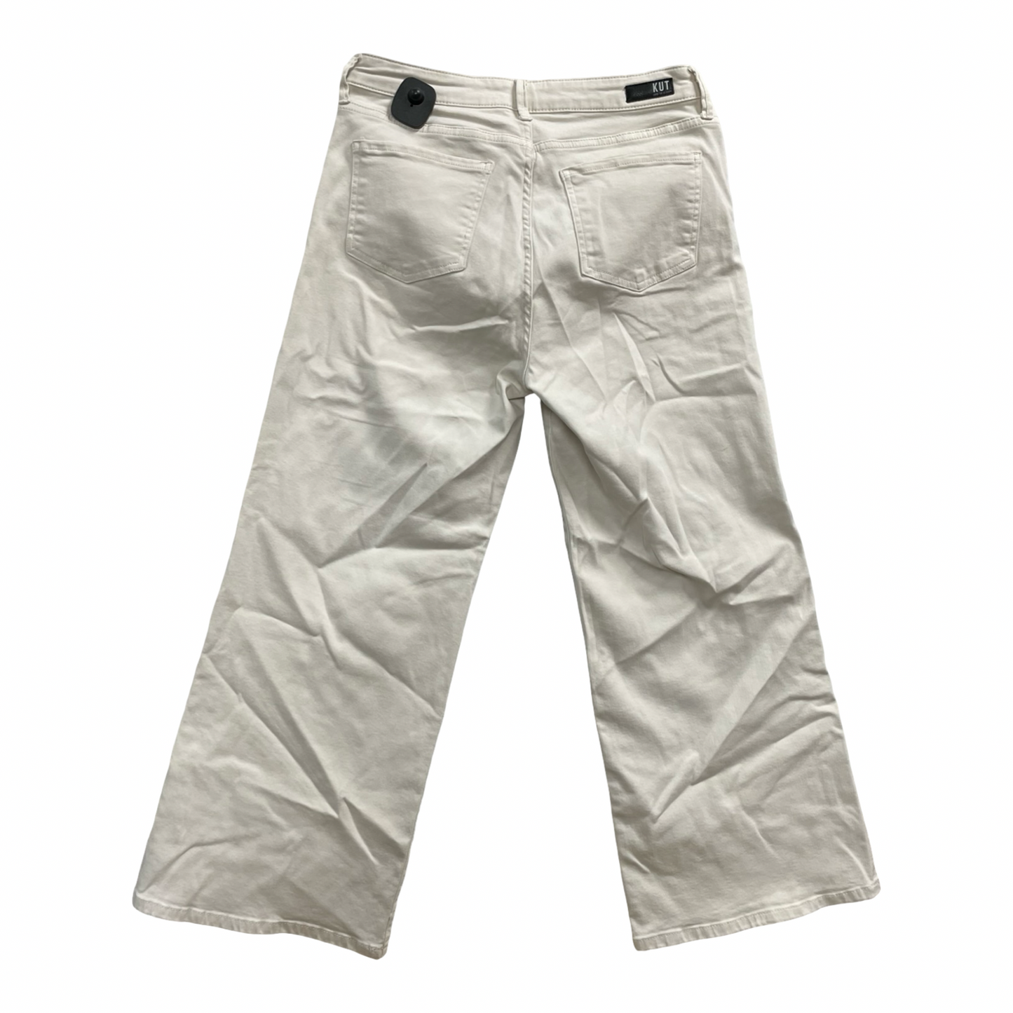 Jeans Wide Leg By Kut In Cream Denim, Size:10