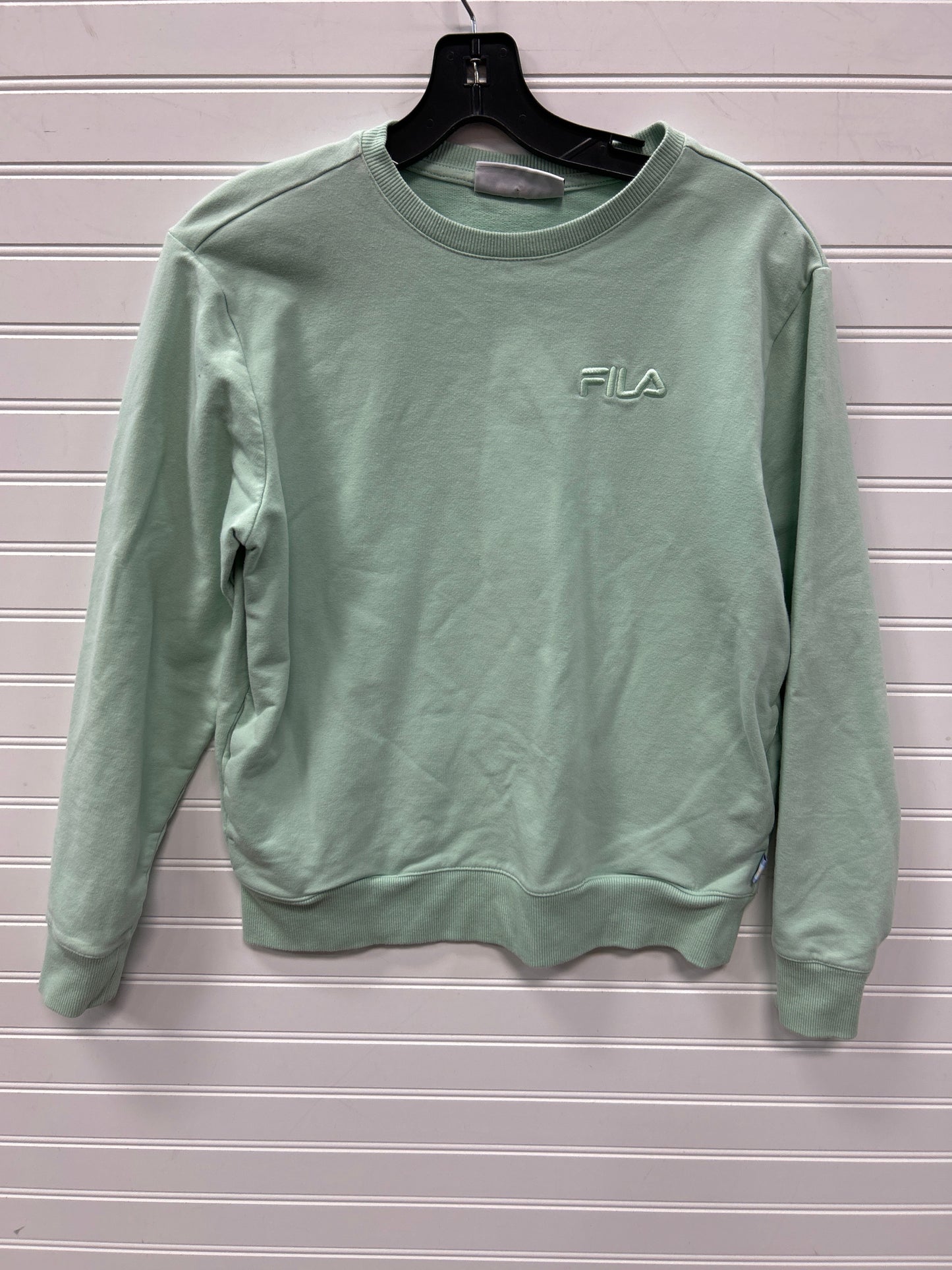 Athletic Top Ls Crewneck By Fila In Aqua, Size:S