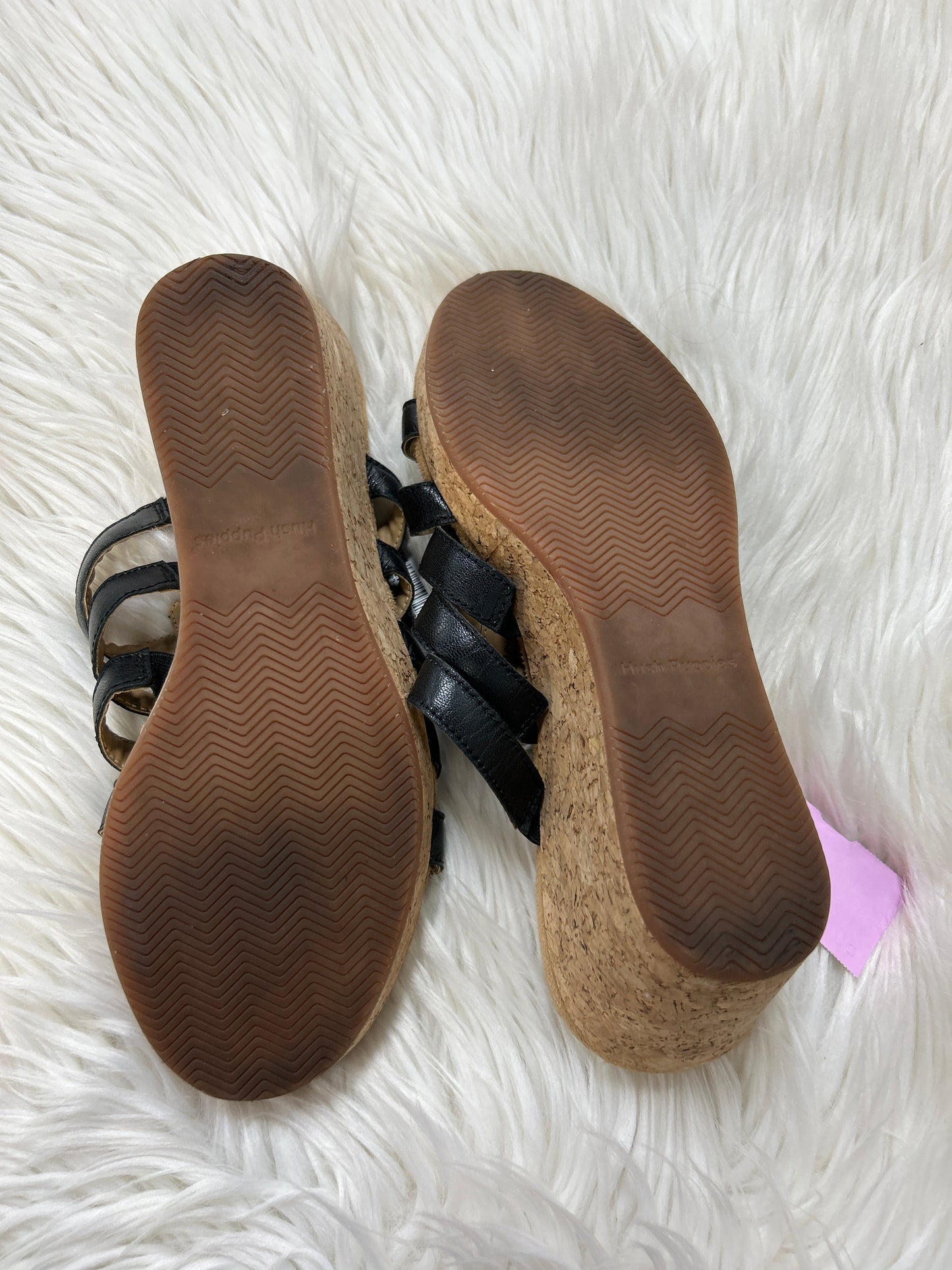 Sandals Heels Wedge By Hush Puppies In Tan, Size:8