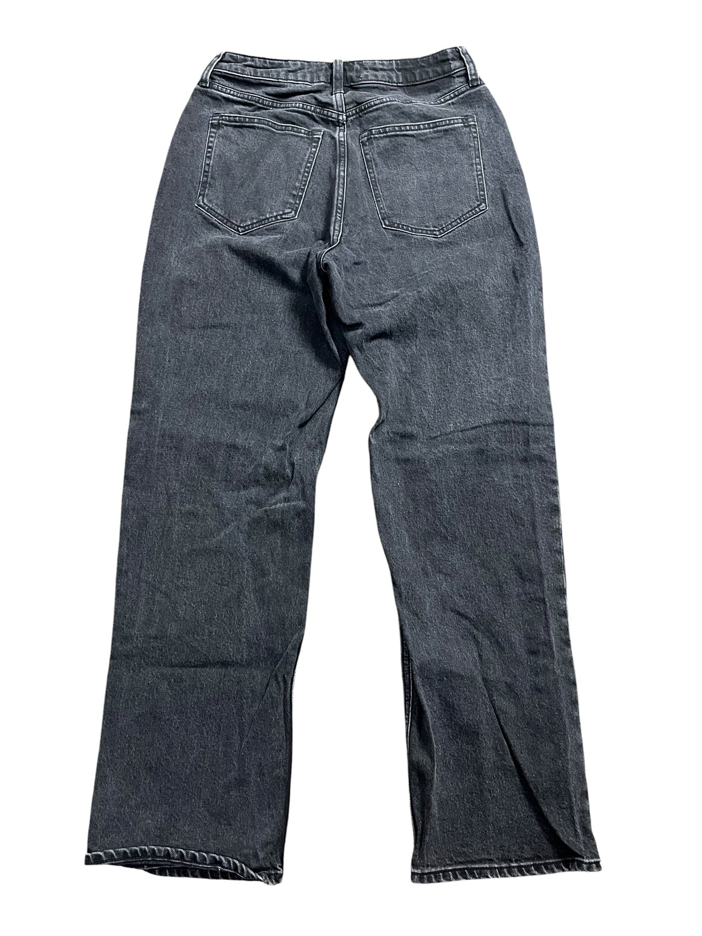 Jeans Straight By Abercrombie And Fitch In Black Denim, Size:6