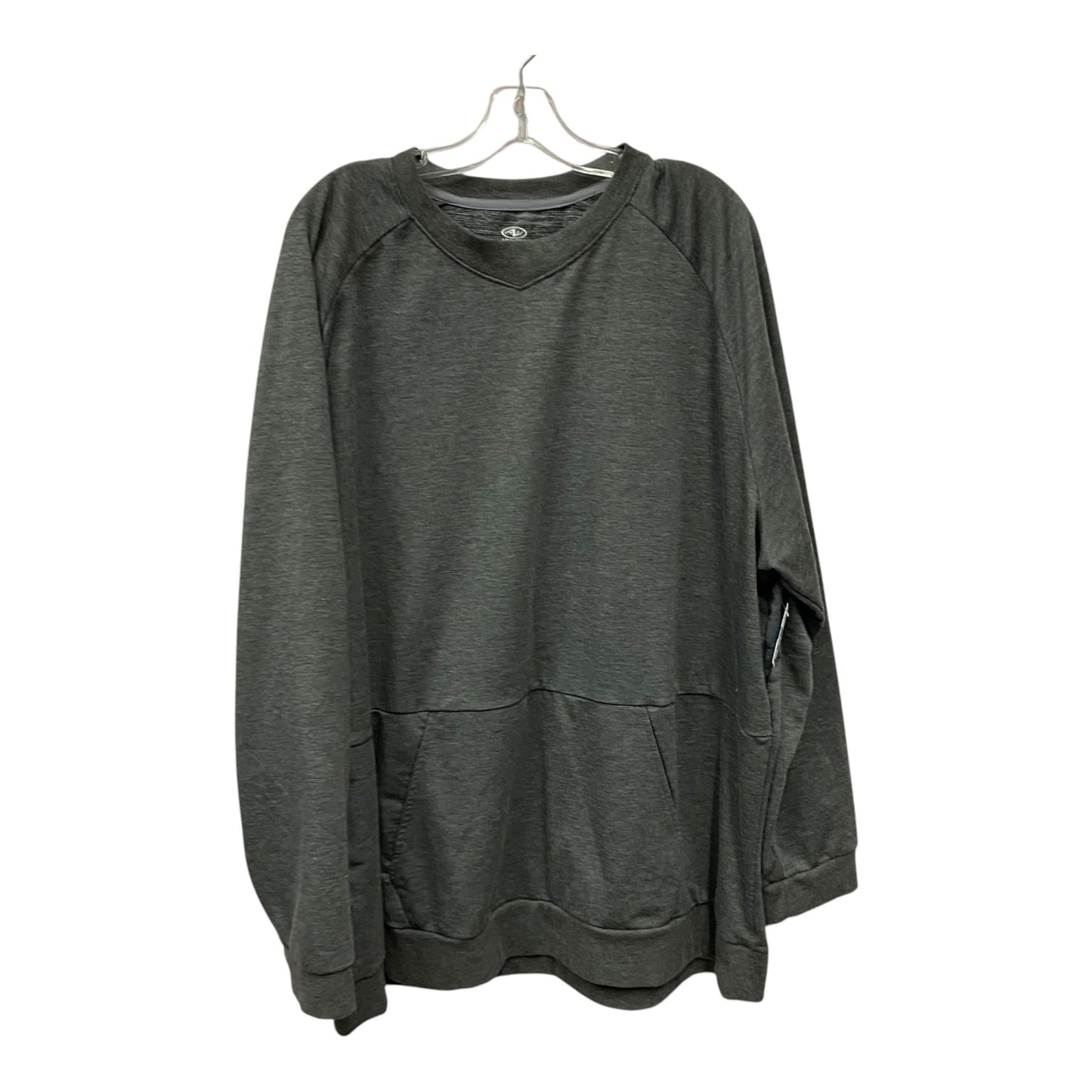 Athletic Top Ls Crewneck By Athletic Works In Grey, Size:3X