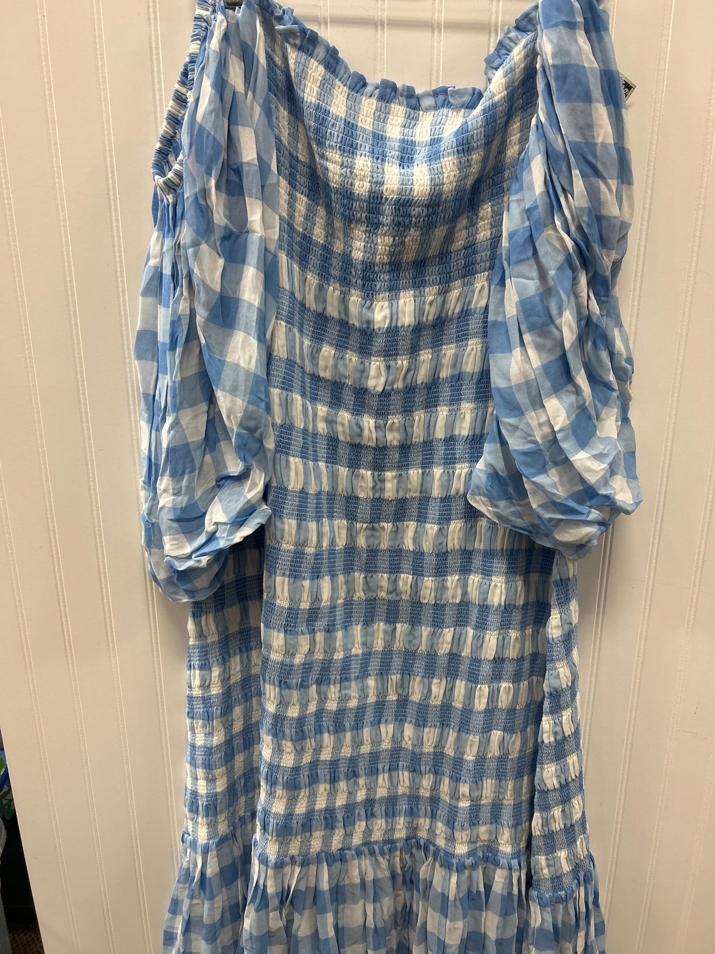 Dress Casual Maxi By Cmc In Blue & White, Size:Xl