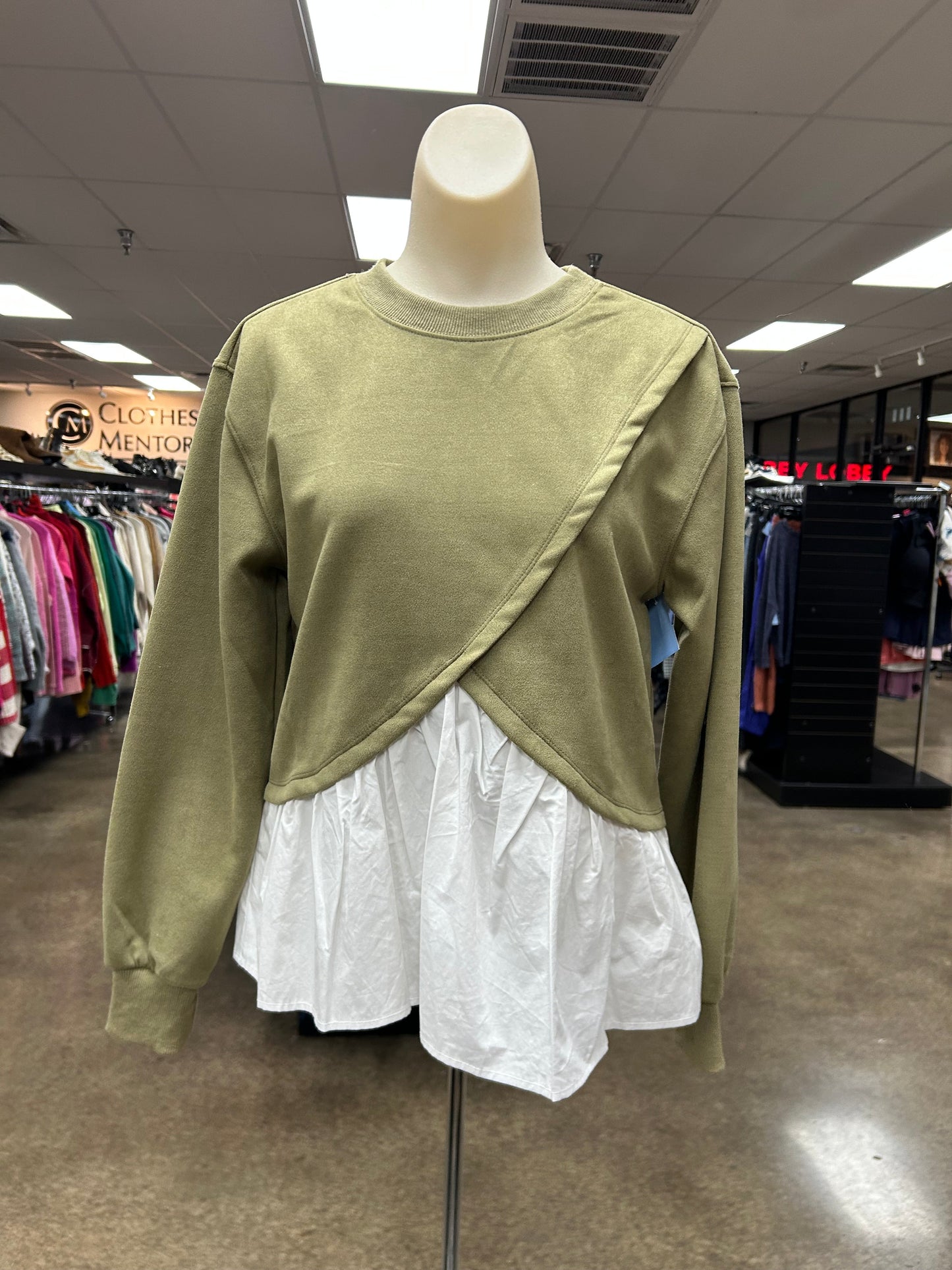 Sweatshirt Crewneck By Thml In Green & White, Size:Xs