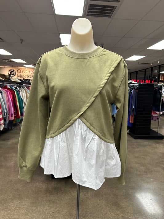 Sweatshirt Crewneck By Thml In Green & White, Size:Xs