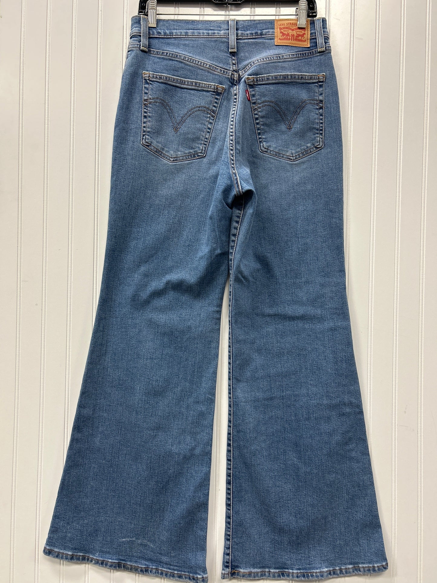 Jeans Wide Leg By Levis In Blue Denim, Size:8