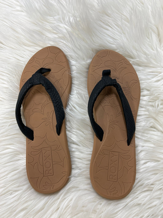 Sandals Flip Flops By Roxy In Black, Size:10