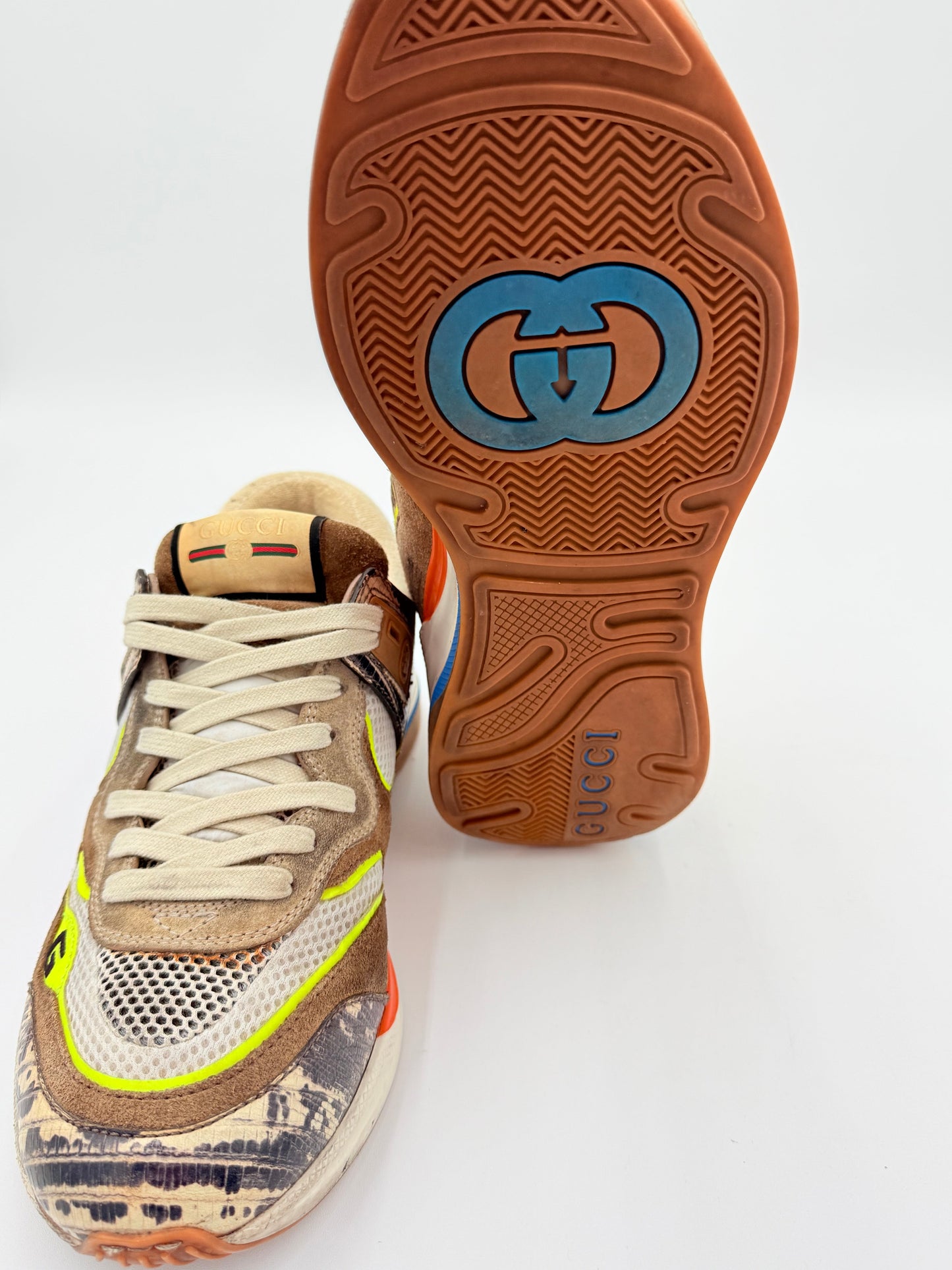 Shoes Luxury Designer By Gucci In Multi, Size:9.5