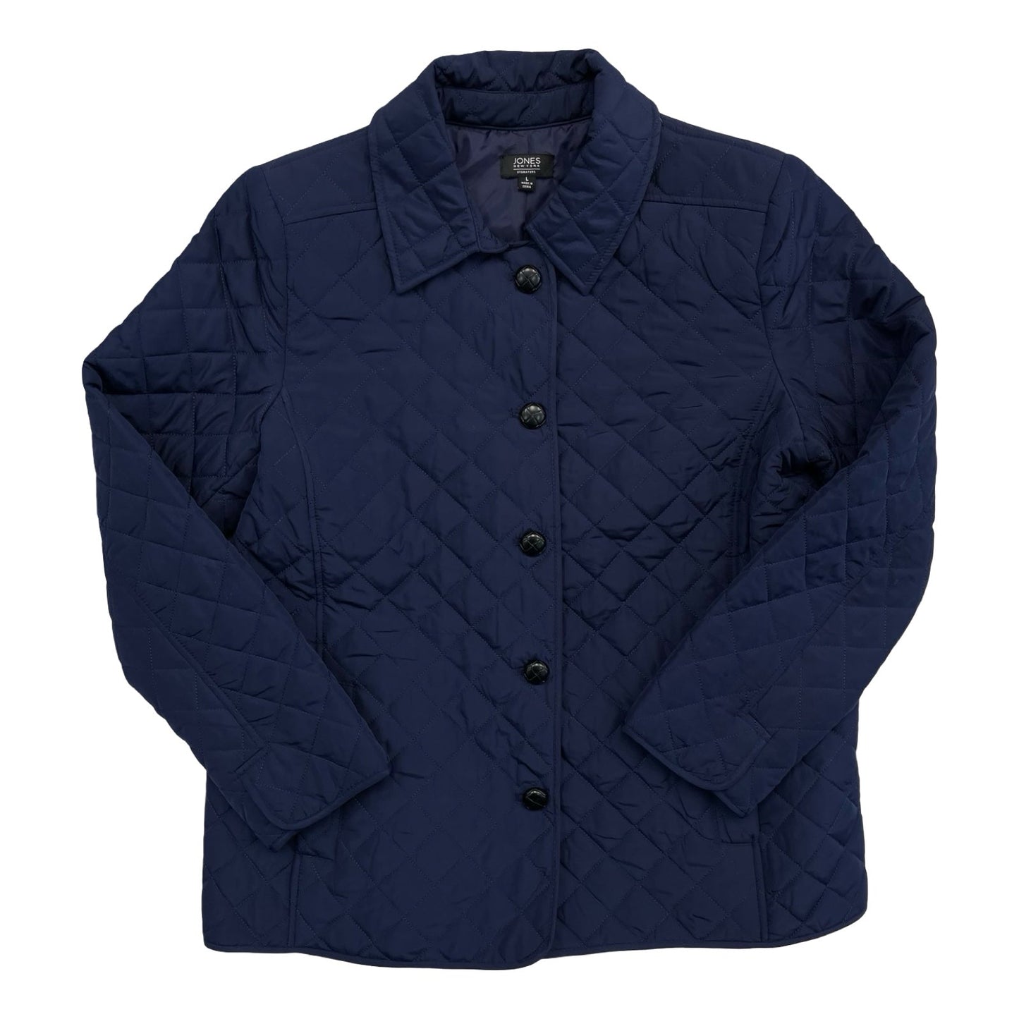 Jacket Puffer & Quilted By Jones New York In Navy, Size:L