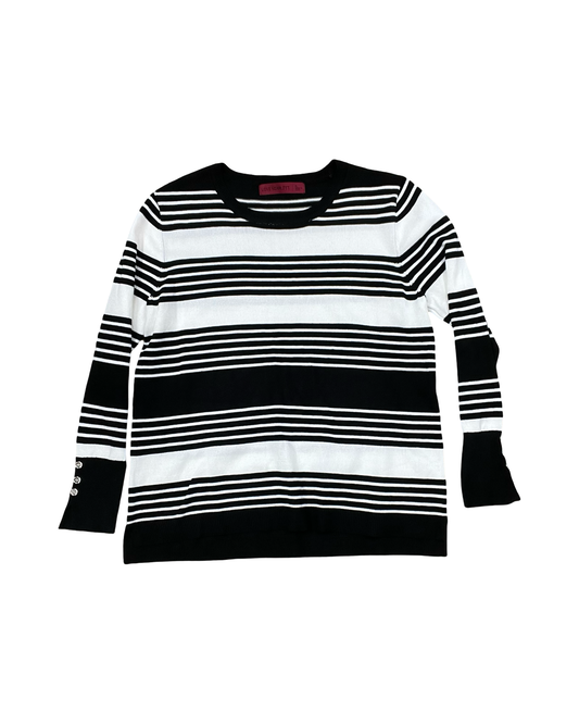 Sweater By Love Scarlett In Black & White, Size:Lp