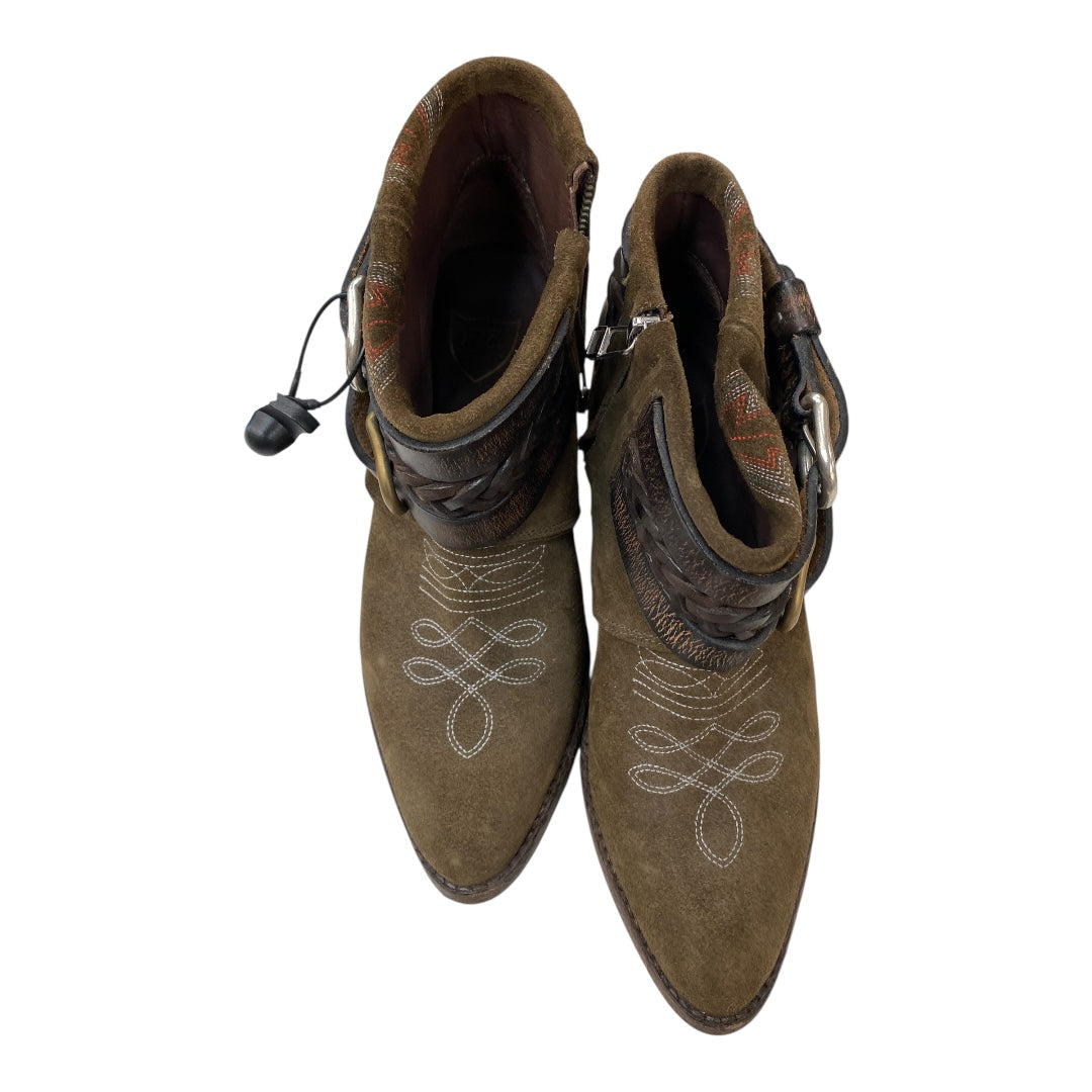 Boots Ankle Heels By HTC HOLLYWOOD TRADING CO In Brown, Size:6.5