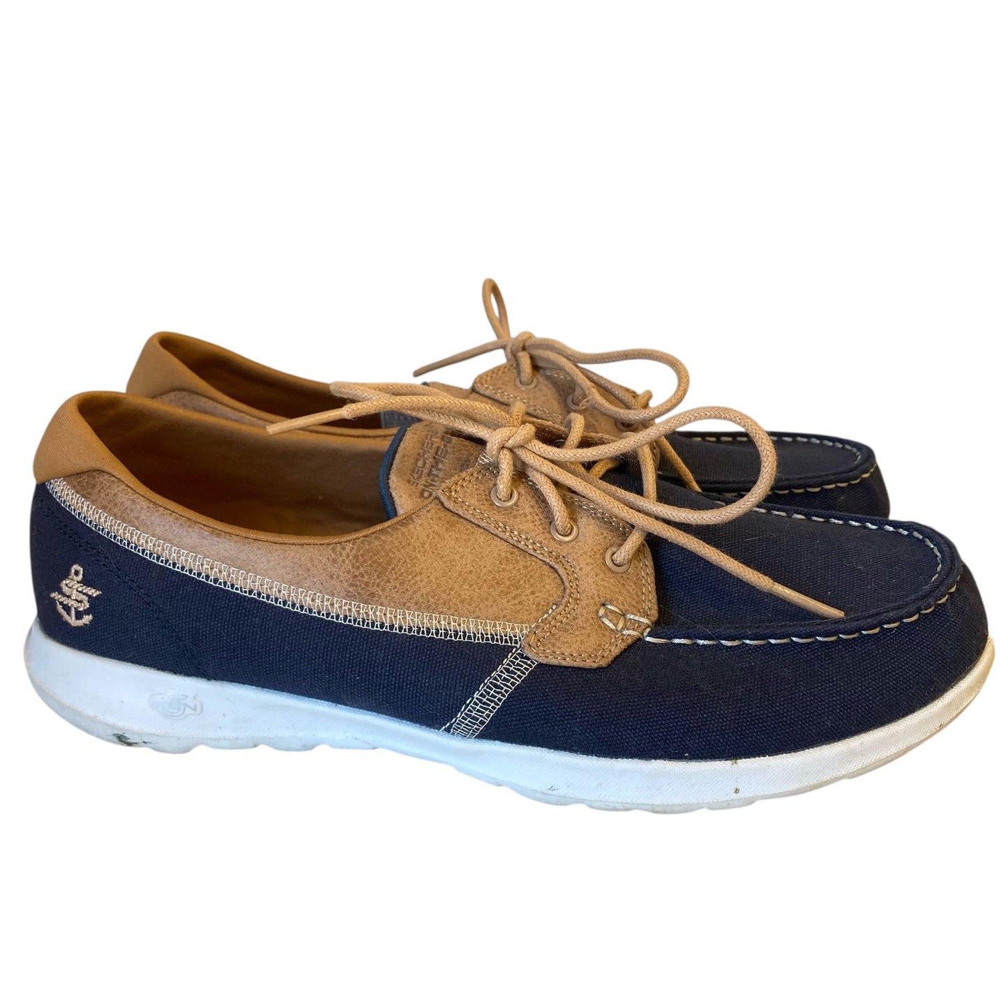 Shoes Flats By Skechers In Blue & Tan, Size:11