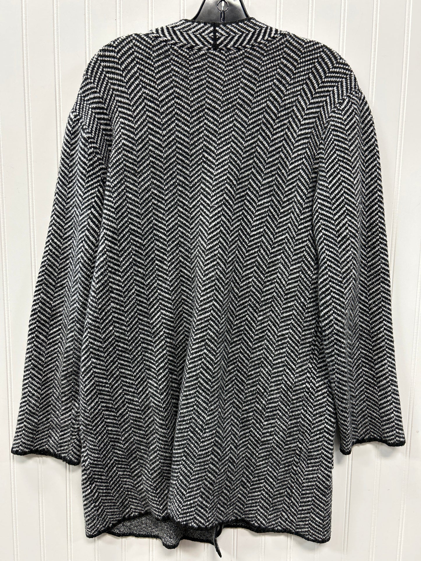 Sweater Cardigan By Nine West In Black & White, Size:L