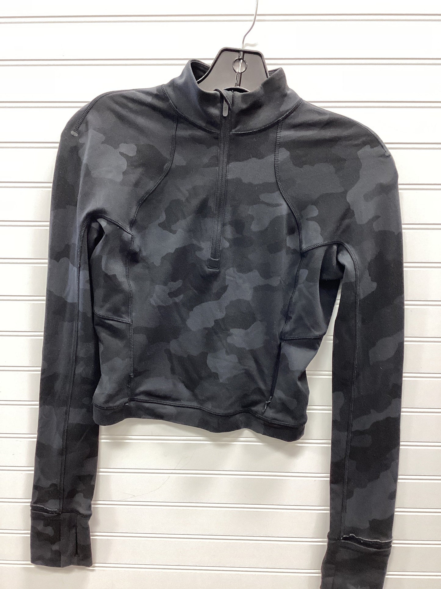 Athletic Top Ls Collar By Lululemon In Black, Size:2