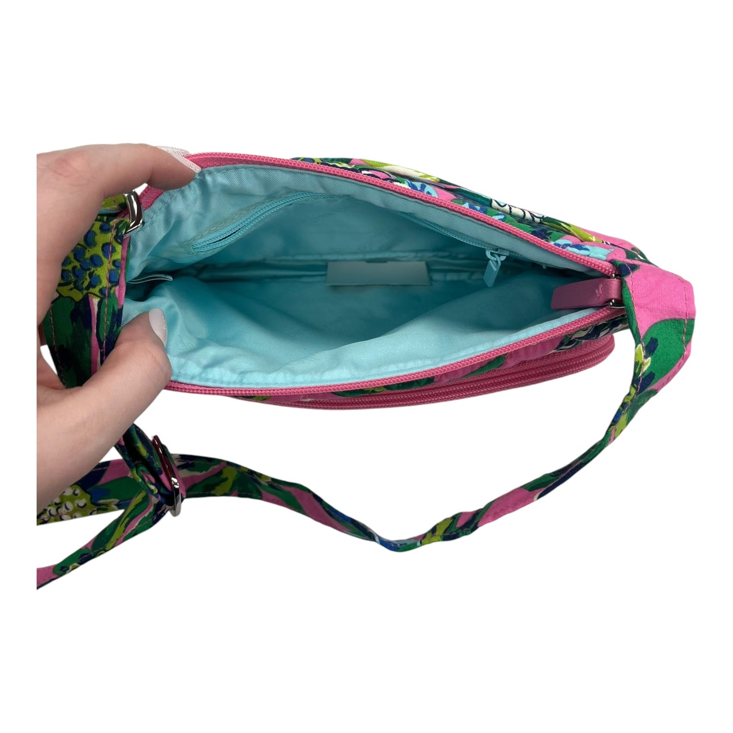 Crossbody By Vera Bradley In Blue & Pink, Size:Small