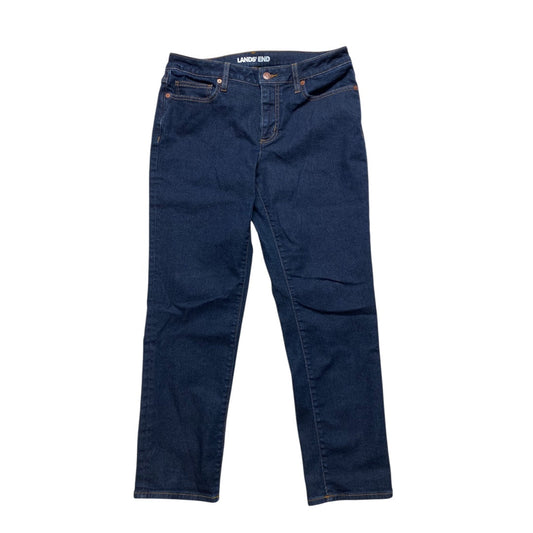 Jeans Straight By Lands End In Blue Denim, Size:8