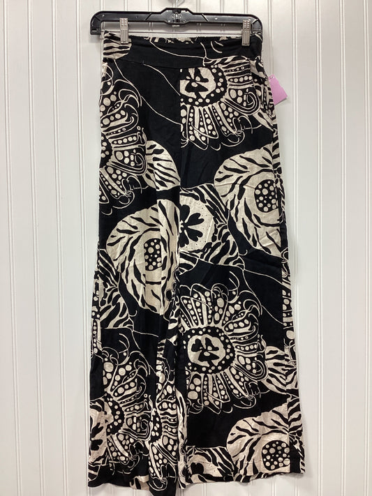 Pants Linen By Christian Siriano In Black & Cream, Size:Xs