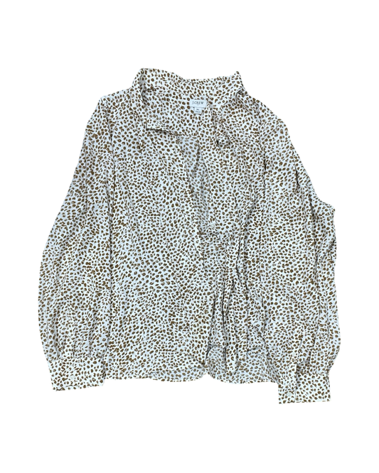 Blouse Ls By J. Crew In Animal Print, Size:Xl