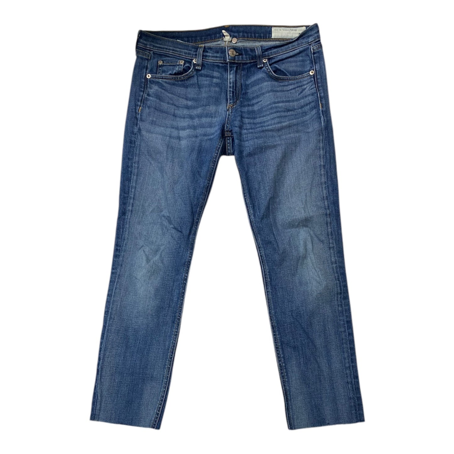 Jeans Straight By Rag & Bones Jeans In Blue Denim, Size:6