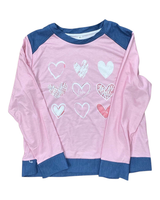 Top Ls By Clothes Mentor In Blue & Pink, Size:Xl