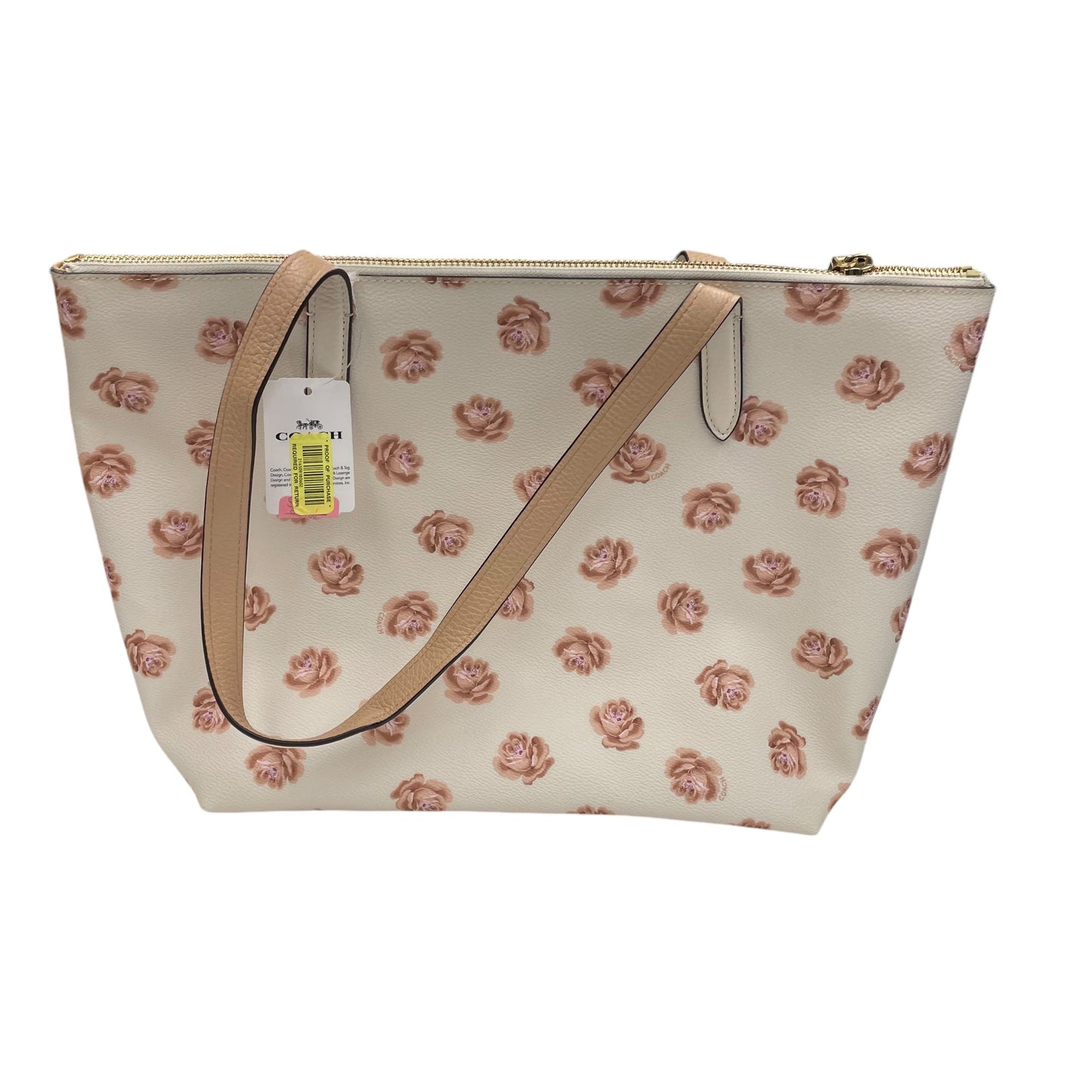 Handbag Designer By Coach In Floral Print, Size:Medium