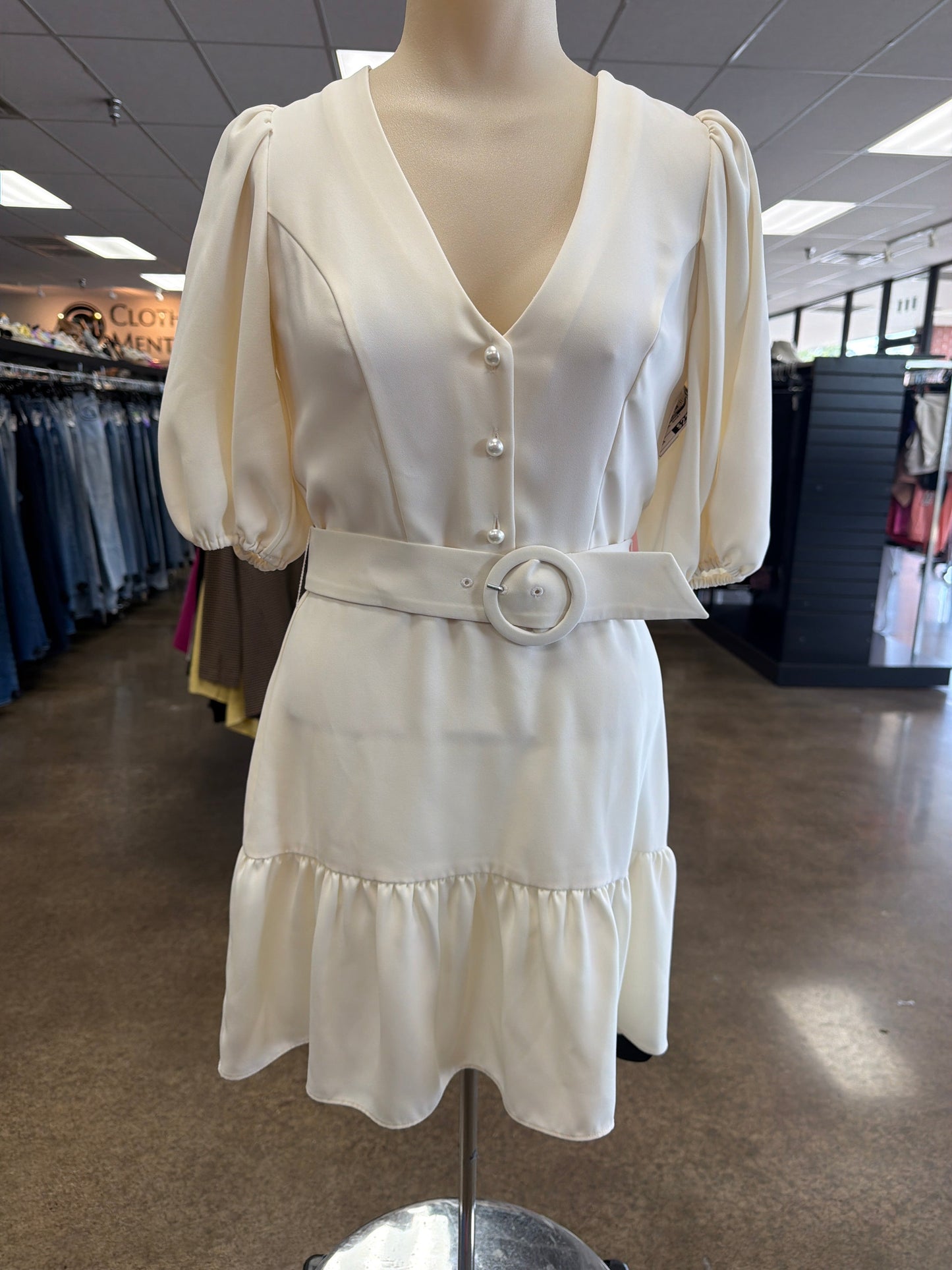 Dress Casual Short By Amanda Uprichard In Cream, Size:Xs