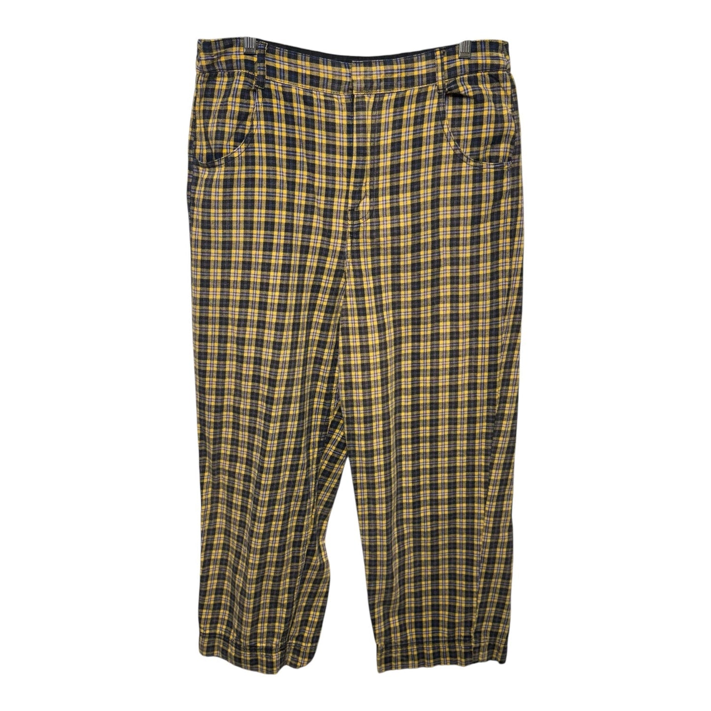 Joey Classic High Rise Pants By Free People In Plaid Pattern, Size: 12