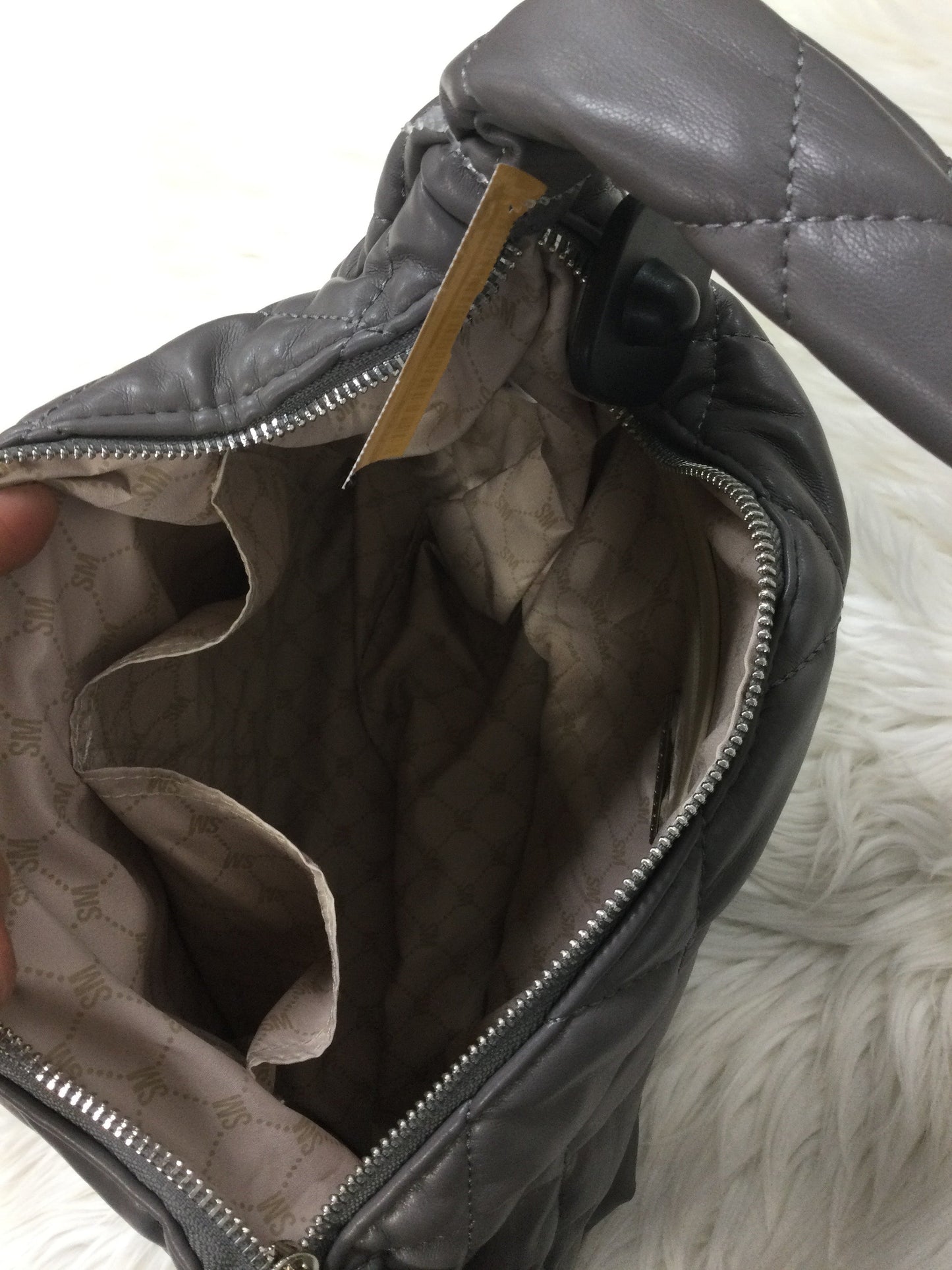 Handbag By Steve Madden In Grey, Size:Large