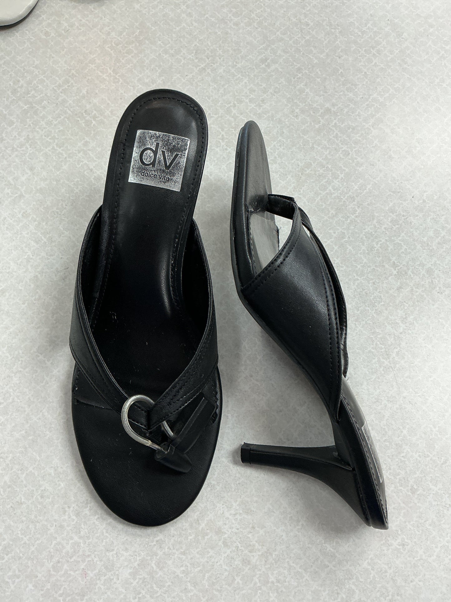 Sandals Heels Stiletto By Dv In Black, Size:8
